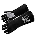 RAPICCA 16 Inches,662℉,Leather Forge/Mig/Stick Welding Gloves Heat/Fire Resistant, Mitts for Oven/Grill/Fireplace/Furnace/Stove/Pot Holder/BBQ/Animal handling gloves with 16 IN Long Sleeve