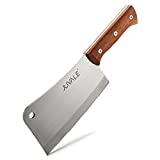 Meat Cleaver, Heavy Duty Butcher Bone Knife with Solid Wood Handle (Stainless Steel, 8 inch)