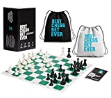 Best Chess Set Ever, Tournament Chess Set with 20” x 20” Foldable Silicone Board and Weighted Staunton Pieces, Packs and Travels Easy, Classic Heavyweight Edition
