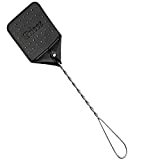 Trieez 17.5' Sturdy Leather Fly Swatter - Heavy Duty Flyswatter with Durable Metal Handle, Rustic Bug Swatter for Flies, Bees, and Mosquitoes - Black
