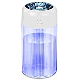 Mini Humidifier, 400ml Desktop Portable Humidifiers, 7 Color LED Night Lights 2 Mist Modes Auto Shut-Off Quiet Humidifier for Home Plant Baby Bedroom Travel Car Office Room