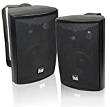 Dual Electronics LU43PB 3-Way High Performance Outdoor Indoor Speakers with Powerful Bass | Effortless Mounting Swivel Brackets | All Weather Resistance | Expansive Stereo Sound Coverage | Sold in Pairs, Black