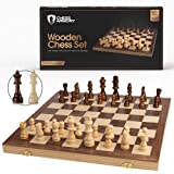Chess Armory Chess Set 15' x 15' Wooden Chess Game Travel Chess Set - Folding Chess Board Set, Staunton Chess Pieces, & Storage Box - Wooden Chess Set Board Game - Chess Sets for Adults and Kids