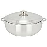 ALUMINUM CALDERO STOCK POT by Chef Pro, Superior Cooking Performance for Even Heat Distribution, Perfect For Serving Large and Small Groups, Riveted Handles, Commercial Grade (7.4 Quart)
