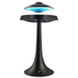 RUIXINDA Magnetic Levitating UFO Bluetooth Speaker Table Lamp with Colorful Light Show, Office Home Decor Cool Stuff,Gadgets for Men Electronics,Birthday Christmas Creative Gift(Black)