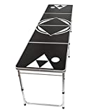 8' Beer Pong Table - Lightweight & Portable with Carrying Handles by Red Cup Pong (Black)