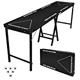 GoPong PRO 8 Foot Premium Beer Pong Table - Heavy Duty (Black, 36-Inch Tall) (GP-8-PRO)