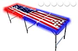 8-Foot Professional Beer Pong Table w/Cup Holes & LED Glow Lights - America Edition