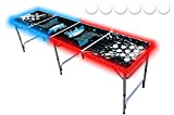 8-Foot Beer Pong Table w/Cup Holes & LED Glow Lights - Splash Edition