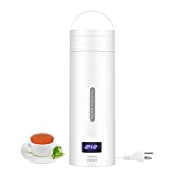 Travel Portable Electric Kettle - Personal One Cup Hot Water Boiler - Small Electric Tea Kettle - Travel Mini Electric Coffee Kettle - 4 Preset Heat Setting - Portable Carrying Handle