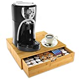 k cup holder storage drawer,kcup k cup espresso coffee pod holder,tea bag organizer - bamboo counter drawer organizers for Kitchen Office Break Rooms Coffee Bar (5 dividers)
