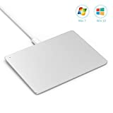 USB Trackpad Touchpad, Portable Slim Aluminum USB Wired Touchpad with Multi-Touch Navigation for Windows 7/10 Computer Notebook Laptop Desktop, Plug and Play (Silver)