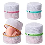 BAGAIL Lingerie Bags for Laundry - Set of 4 Honeycomb Mesh Bra Wash Bag with Premium Zipper Travel Laundry Bag for Intimates Lingerie and Delicates(Bra Wash Bag 4 Set)