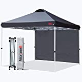 MASTERCANOPY Durable Ez Pop-up Canopy Tent with 1 Sidewall (10'x10',Black)