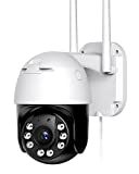 Security Camera Outdoor with 1080p Color Night Vision, Motion Detection, Instant Alerts, IP65 Weatherproof, Compatible with Alexa, Remote Monitoring, 2.4GHz WiFi Connection for Home Surveillance
