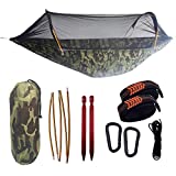 Camping Tree Hammock with Mosquito and Bug Netting - Parachute Lightweight Nylon - Portable Ultralight - for Indoor, Outdoor, Hiking, Camping, Backpacking, Travel, Backyard, Beach