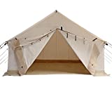 WHITEDUCK Alpha Canvas Wall Tent Waterproof 4 Season Outdoor Camping & Hunting Tent w/Heavy Duty Aluminum Frame, Best for Large Groups, Families & Outfitters (10'x12', Fire Water Repellent)