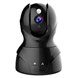 Wireless Home Security Camera - 360 Degree WiFi Surveillance Cloud Camera Indoor with Motion Detection Night Vision for Baby Monitoring,Two-Way Audio,Black