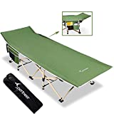 Camping Cot, Sportneer Cot Sleeping Cot 450 LBS 2 Side Pockets Camping Cots for Adults Portable Folding Kids Cots for Sleeping Extra Wide with Carry Bag Camping Beach BBQ Hiking Office