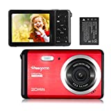 Digital Camera for Photography, FHD 1080P 20MP Point and Shoot Camera with 2.8' TFT LCD, Compact Rechargeable Vlogging Cameras for Kids,Beginner,Students,Teens,Elders (Red)