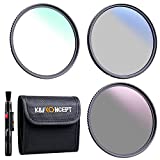 K&F Concept 58mm UV/CPL/ND Lens Filter Kit (3 Pieces)-18 Multi-Layer Coatings, UV Filter + Polarizer Filter + Neutral Density Filter (ND4) + Cleaning Pen + Filter Pouch for Camera Lens (K-Series)