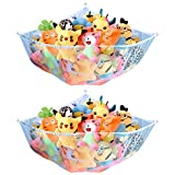 Stuffed Animal Hammock, 2 Pack, Nursery and Playroom Toy Storage Net Organizer for Plush Toys, Kids Bedroom Décor, Rip-Resistant Stuff Animals Holder with Hanging Hardware by Ziz Home