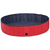 NACOCO Foldable Dog Pool Large Dog PVC Swimming Pool Cat Hard Plastic Water Pool Pet Outdoor Collapsible Swimming Pond in Summer for Dogs and Kids(Red,M)