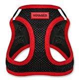 Voyager Step-In Air Dog Harness - All Weather Mesh Step in Vest Harness for Small and Medium Dogs by Best Pet Supplies - Red Trim, M