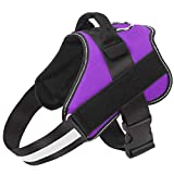 Bolux Dog Harness, No-Pull Reflective Dog Vest, Breathable Adjustable Pet Harness with Handle for Outdoor Walking - No More Pulling, Tugging or Choking ( Purple, XL )