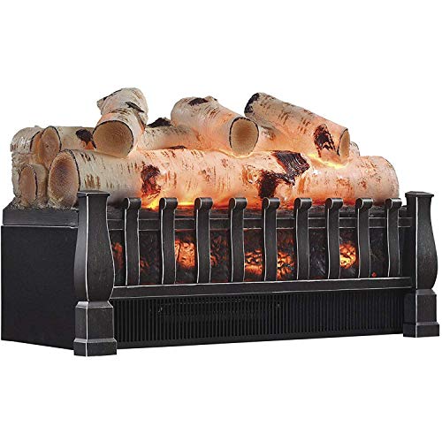 Regal Flame 20 Inch Electric Fireplace Log Realistic Ember Bed Insert with Heater in Birch