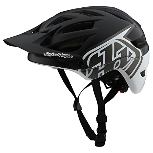 Troy Lee Designs Adult | Trail | All Mountain | Mountain Bike A1 MIPS Classic Helmet - (Black/White, Medium/Large)