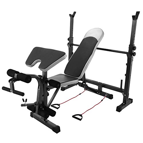 Happybuy Olympic Weight Bench for Full Body Workout Exercise Olympic Bench Adjustable 660lbs Bench Split Type Multi-Functional Weight Bench Set for Indoor Exercise (Split Type)