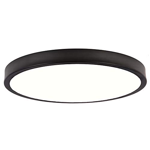 SOTTAE 9 Inch Low Profile LED Flush Black Ceiling Light,Round Light Fixture, 12W 3000K Soft White 900 Lumens,1.1 Inch Ultra-Thin Ceiling Lamps Surface Mount Light Fixture for Entryway Kitchen Bedroom