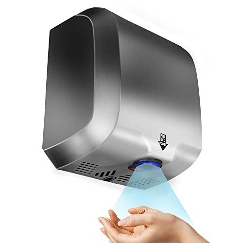 Goetland Stainless Steel Commercial Hand Dryer 1800w Automatic High Speed Heavy Duty Dull Polished