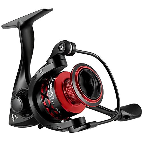 Piscifun Flame Spinning Fishing Reels, Lightweight 9+1BB Ultra Smooth Spinning Reels, 19.8Lb Max Drag, 500-5000 Series, Red & Blue