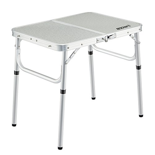 REDCAMP Small Folding Table Adjustable Height 23.6'x15.7'x10.2'/19', Aluminum Camping Table Lightweight