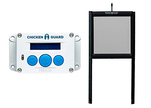 ChickenGuard Waterproof Automatic Chicken Coop Door Opener/Closer with Timer/Light Sensor Plus Predator Resistant Self Locking Pop Hole Door Kit. Coop Accessory (P)