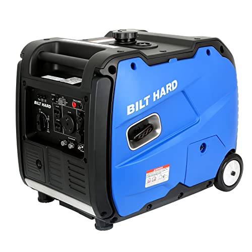 BILT HARD Quiet Inverter Generator 4500 Watt, Gas Powered RV Ready Outdoor Portable Power Equipment, with Recoil Start
