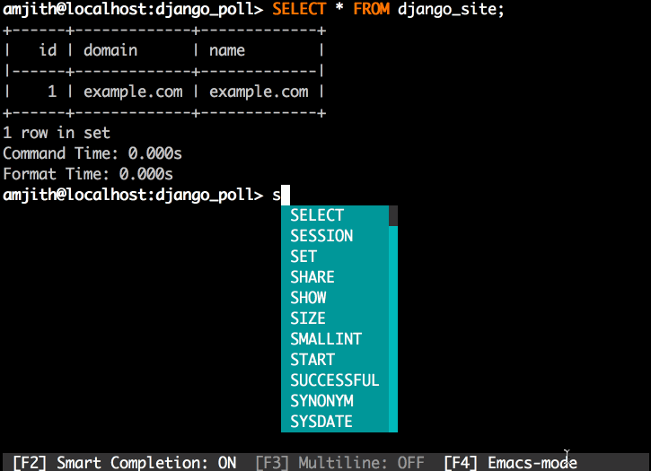 A Terminal Client for MySQL with AutoCompletion and Syntax Highlighting