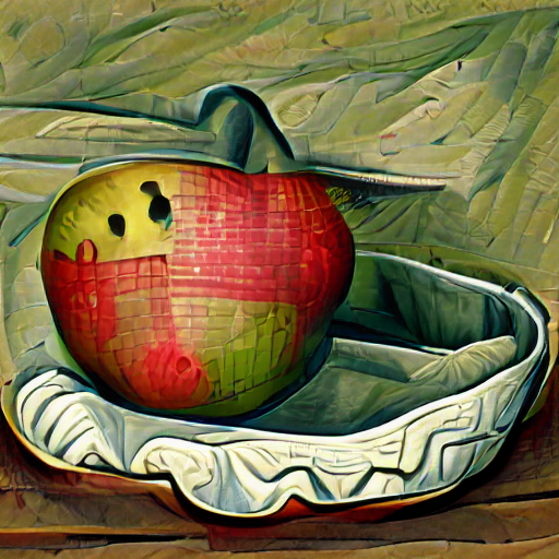 A_painting_of_an_apple_in_a_fruitbowl