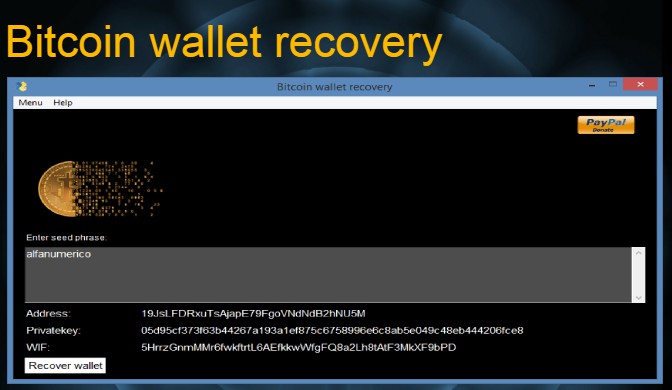 Bitcoin brainwallet recovery tool