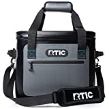 RTIC Soft Cooler 30, Blue/Grey, Insulated Bag, Leak Proof Zipper