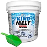 HARRIS Kind Melt Pet Friendly Ice Melt, Fast Acting 100% Pure Magnesium Chloride Formula for Snow and Ice, 15lb with Scoop Included Inside Bucket