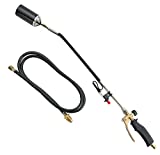 ATPEAM Propane Torch Weed Burner Kit | High Output 500,000 BTU, Heavy Duty Weed Torch Wand with Turbo Trigger Push Button Igniterand 6.5 ft Hose for Ice Snow Melter, Roofing, Roads