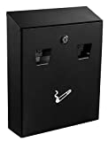 Alpine Industries Cigarette Butt Receptacle - Smoker Disposal Station - Eliminates Odor - Wall Mounted Receptacle Box - Easy Cigarette Waste Accommodation - for Outdoor Use (Black)
