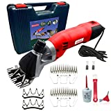 Sheep Shears Pro 110V 500W Professional Heavy Duty Electric Shearing Clippers with 6 Speed, for Shaving Fur Wool in Sheep, Goats, Cattle, and Other Farm Livestock Pet, with Grooming Carrying Case CE