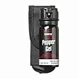 SABRE Tactical Pepper Gel With Belt Holster, 18 Bursts of Maximum Police Strength OC Spray, Quick Access Flip Top Safety, 18-Foot Range, Gel Is Safer, Designed For Security Professionals