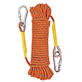 X XBEN Outdoor Climbing Rope 10M(32ft) 20M(64ft) 30M (96ft) 50M(160ft) Rock Climbing Rope, Escape Rope Ice Climbing Equipment Fire Rescue Parachute Rope (32 Foot) - Orange