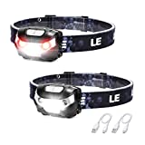 LED Headlamp Rechargeable, Super Bright Head Lamp, 5 Modes, IPX4 Waterproof, Adjustable and Comfortable Headlamp Flashlights for Adults and Kids, 2 Pack