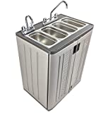 Concession Sinks - Standard Size Electric 3 Compartment with Hot Water for Food Vending Trailer, Hand Wash